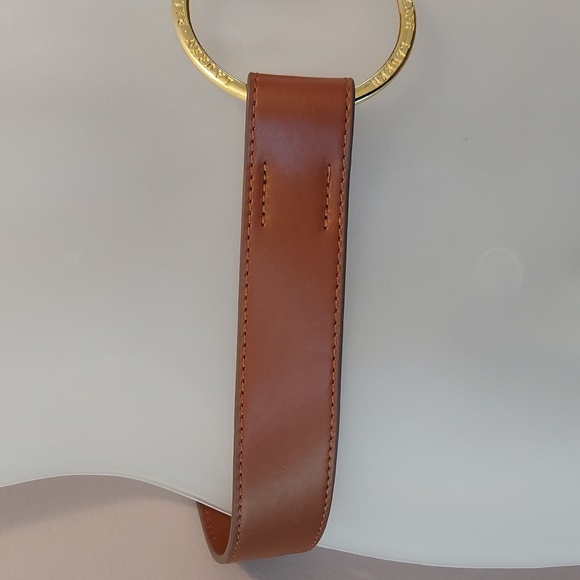 LAUREN Ralph Lauren Brown Faux Leather Belt with Goldtone Ring Detail Size 4 - Picture 5 of 15